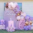 7.2FT Spandex Fitted Wedding Arch Cover Round Top Stand Covers Double-Side Chiara Cover Backdrop Cover for Wedding Birthday Party Ceremony Baby Shower Decoration(Lavender)