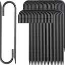12 Inch Rebar Stakes Pack of 50 J Hook Ground Stakes Heavy Duty Chain Link Fence Stakes Galvanized Anchors Metal Tent Stakes for Wire Fencing Concrete Forming Trampolines Camping Canopies Shed Swing