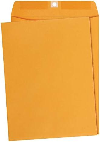 Clasp Kraft Envelopes, Gummed Mailing Envelope, 9 x 12 inch, 80-Pack