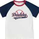 Family Matching Daddy Mommy and Me of The Year T-Shirts Letter Baseball Tops Baby Boy First Birthday Outfit (White, M)