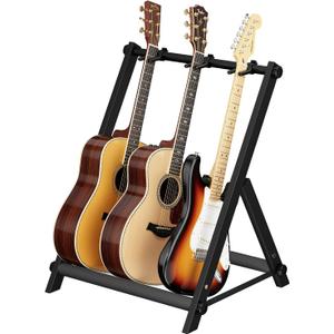 3 Multi Guitar Stand Rack With Thick Rubber Padding,Guitar Rack for Acoustic,Classical,Electric,Bass,Studio & Home,Durable,black(3 Holder)