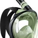 Zenoplige Full Face Snorkel Mask Adults,Dry-Top Snorkeling Gear with Camera Mount,Foldable 180-Degree Panoramic Scuba Mask for Snorkeling Diving Swimming Travel,Snorkel Mask Anti-Fog & Anti-Leak (Large/X-Large, Apple Green)