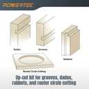 POWERTEC Single Flute Upcut Router Bit, 5/32" Shank, 5/32" Cutting Diameter, 25/64" Cutting Length, Woodworking CNC Router Bits, Metal Cutting Router Bits (73041)