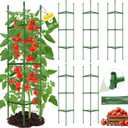 6 Pack Tomato Cages for Garden,Up to 51.2Inch Tomato Cage Trellis-Upgraded Hexagon Connector,Heavy Duty Adjustable Tomato Stake Support for Raised Garden Bed