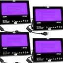 MELPO Black Light 30W LED Blacklight Flood Light Outdoor for Glow Party, Halloween Decoration, Body Paint, Fluorescent Poster, Neon Glow, IP66,US-Plug-Switch-6.7Ft Cord (3 Pack)