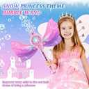 Bubble Wands for Kids Girls - LED Light & Music Bubble Machine: 3 AA Batteries & 2 Bubble Solutions, Outdoor Party Birthday Toys for Toddlers, Gift for 3 4 5 6 7 8 Year Old Girls (Pink)