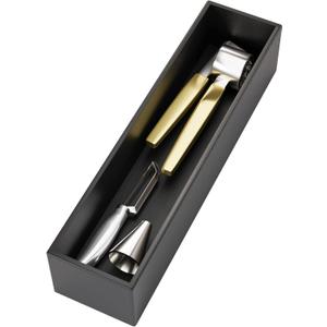 Black Bamboo Drawer Organizer - Silverware&Utensil Holder Organizer for Kitchen Drawers, Multi-Use Drawer Dividers Boxes for Bathroom CounterCabinet, Garage, Office Desk, Makeup, Jewelry (12"x3"x2.5")