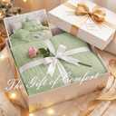 JOLLYVOGUE Sage Green Twin Size Comforter Set, 2 Pieces Seersucker Lightweight Fluffy Bedding Set, Twin Ruffle Comforter, All Season Soft Microfiber Shabby Chic Bed Set
