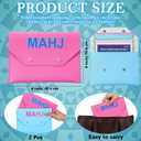 2 Leather Mahjong Card Clutch Holder Pouch for Cards Mahjong Accessories 8x6 Inch Protective Cover Case with Secure Closure Ideal Gift for Lover Playing Game Night Hot (Hot Pink,Navy Blue)
