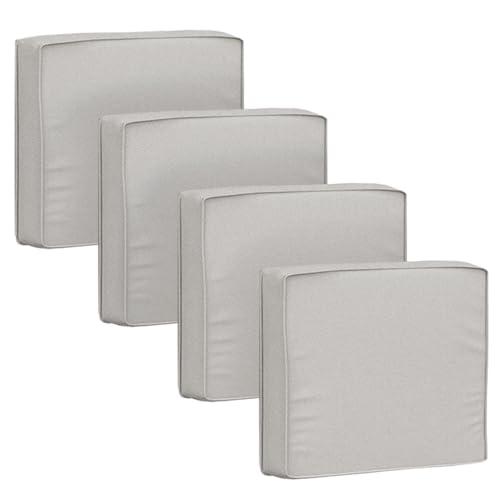 Jadoxy Outdoor Cushion Covers 2 Pack Waterproof&Fade Resistant Zipper Patio Furniture Cushion Covers for Couch,Sofa,Chair (Replacement Covers Only) (19×19×3, Light Gray)