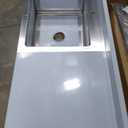 Stainless Steel Utility Sink with Retractable Hot & Cold Faucet, 47.2" Free Standing Single Bowl Sink with Drainboard for Kitchen, Laundry Room, Garage, Farmhouse (Silver)