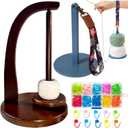 DBYANAN Yarn Holder for Knitting and Portable Wrist Yarn Holder Wooden Yarn Spinner for Crocheting Magnetic Yarn Ball Holder with 120pcs Stitch Markers Gift for Crochet Lovers
