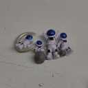 Blue White Astronaut Statues Set of 4, Spaceman Sculpture Figurines Outer Space Theme Decor for Nursery Room Cake Topper