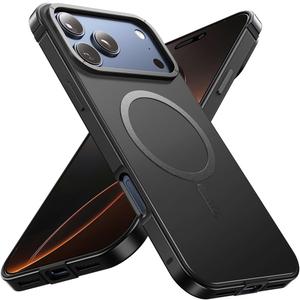 Magnetic Metal for iPhone 17 Pro Max Case, [1:1 Original Grip] Fit for MagSafe [Military-Grade Protection] with Shockproof Anti-Lining Slim Cover for iPhone 17 Pro Max Phone Case,Black