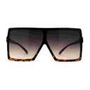 Flat Top Mobster Square Rectangle Oversize Plastic Sunglasses Black Tortoise Smoke