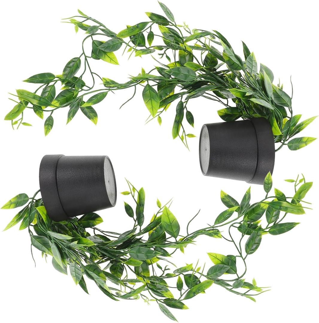 2pcs Artificial Hanging Plants Faux Greenery Decor Lightweight Plastic Potted Plants for Indoor Outdoor Wall Hanging Maintenance- Versatile Home Office Decoration