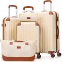 Cosbarn Luggage Sets 5 Piece Suitcases with Wheels, Suitcase Set ABS Hard Case Luggage with TSA Lock Spinner Wheels Durable Travel Luggage
