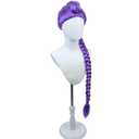 Long Purple Braid Wigs for Girls Women Long Braid Wig Cartoon Movie Halloween Cosplay Costume Animie wig (Purple)