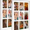 13.5x19.5 Collage Frame with 9 Openings 4X6 Pictures, Multiple Picture Frame with Mat, Wall or Tabletop Decor, White Wood Grain,2 Pack