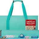 American Mahjong Game Set, 166 Light Green Tiles, 4 All-in-One Color Rack/Pushers, Complete Mahjong Tile Set, Light Green Carrying Bag, Light Green 