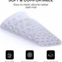 ADOV Corner Shower Mat Non Slip, 21x21 inch Curved Shower Mats for Inside Shower, Anti-Slip Bath Mat with Strong Suction Cup, Drain Holes, Machine Washable, Ideal for the Elderly (Clear), 20" x 20"