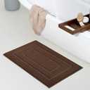 GRANNY SAYS Bathroom Rugs Non Slip 24" x 16", Bath Mats for Bathroom, Super Soft and Water Absorbent, Microfiber Washable Bath Rugs for Shower Room Floor, Tub, Brown (16" x 24")