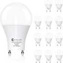 evelor GU24 LED Light Bulb,60 Watt Equivalent Daylight White 5000K,Non-Dimmable,Efficient 9W,800 Lumens Twist and Lock 2 Prong Light Bulbs,15000 Hours,Ideal for Kitchen,Living Room,Bedroom, 12-Packs