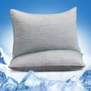 Marchpower Cooling Pillow Cases for Hot Sleepers, Japanese Arc Chill Cooling Pillow Cases 2 Pack, Zipperd Standard Pillow Cases Breathable Skin-Friendly Design Cooling Pillow Case (20 X 26 in)-Gray