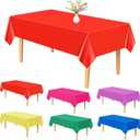 PLULON 6 Pcs Colors Tablecloths Rainbow Plastic Disposable Table Cover for Rectangle Tables 54 x 108 Inch Waterproof Tablecloth for Birthday Baby Shower Wedding Fiesta Party Home Kitchen Dining Decor