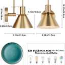 WILON Gold Wall Sconces Set of Two Indoor Wall Lights with E26 Base Industrial Gooseneck Barn Wall Lamp Modern Brass Wall Sconce Light for Bedroom Living Room Kitchen Sink Bedside Bathroom