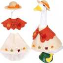 3 Pcs Fall Porch Goose Outfits Maple Goose Clothes for 23" Cement Goose Set