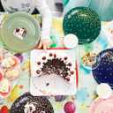 Serve 35 Guests Sage Green and Gold Party Supplies,7 Inch Disposable Sage Green Dessert Paper Plates and Napkins for Wedding Birthday Party
