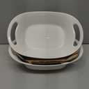 DOWAN Large Serving Bowls with Handles, 60 OZ Oval Serving Platter for Turkey, Fruit Salad Serving Dishes for Entertaining, Porcelain Pasta Bowls for Thanksgiving Day, Parties, Set of 2, Soft White