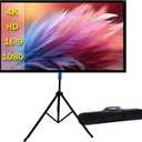 Projector Screen with Stand Outdoor 80 inch 4K HD 1.5-Gain Wrinkle-Resistant Movie Screen, 160 Viewing Angle, Projection Screen for Movie Night and Indoor 80in