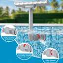 2025 Upgrade Pool Fountain for Above and Inground Pools, 360 Adjustable Wide Waterfall Sprinkler with Extension Tube, Cooling & Relaxation Swimming Pool Accessories (Grey) (Gray)