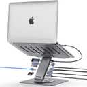Laptop Docking Station Stand 11-IN-1 Triple Display HDMI DP 4K60Hz Gigabit Ethernet USB3.1 PD100W SD/TF Card Reader Audio 360Swivel Laptop Stand with USB Hub for MacBookPro/Air/Dell/HP/Surface/Lenovo