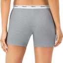 Hanes Originals Womens Mid-Thigh Boxer Brief Pack, Stretch Cotton Underwear, 4-Pack (M)