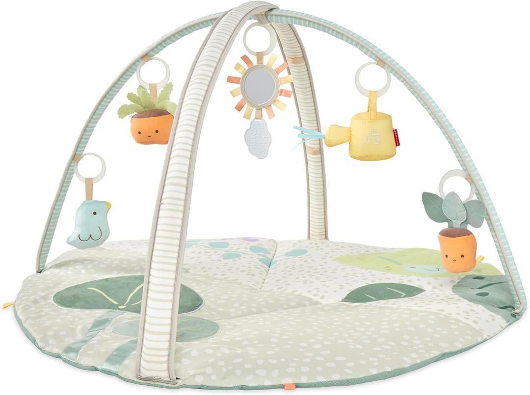 Skip Hop Tummy Time Mat, 3-in-1 Activity Baby Play Gym, Age 0-2y, Garden Oasis, Green Multi