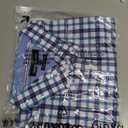 Alimens & Gentle Mens Plaid Short Sleeve Button Down Shirts Cotton Regular Fit Casual Gingham Shirts (4X-Large, Blue Navy Check)