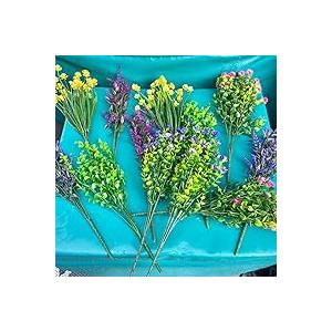 Artificial Flowers Outdoors, 12 Bundles Fake Flowers