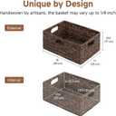 Storageworks Storage Baskets for Shelves, Wicker Shelf Baskets for Organizing, Large Basket with Handles, Storage Basket for Toy, Pantry Organizers, Water Hyacinth