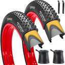 SIMEIQI 2 Pack 20"/26"X4.0" E-Bike Fat BikeTires Anti-Puncture with or Without Inner Tubes Electric Bike Tricycle Tyres Foldable Replacement Tires for Mountain Snow All Terrian Urban Road Bicycle