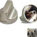 W11159630 Gas Stove Knobs, 2 Pack Silver Oven Knobs, Compatible with Whirlpool WFG525S0HS1 WFG525S0HV1 WFG525S0JS1 WFG525S0JS2 WFG550S0HZ0 WFG550S0HZ1 WFG550S0HZ2 Gas Range Knobs etc