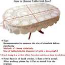 USTIDE Vintage Oval Crochet Tablecloth 59"x102"Beige Cotton Lace Table Cover Rustic Oval Table Overaly for Wedding/Party