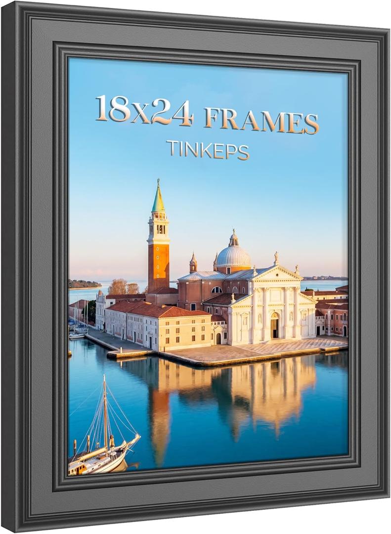 18 x 24 Poster Frame Black, 2-Inch Wide Border Poster Frames 18 x 24 with Black Backboard, 18x24 Frame Frame Wall Hanging