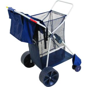 Rio Beach Wonder Wheeler Wide Beach Cart, 32.09"D x 20.28"W x 5.12"H, Navy