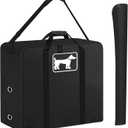 SIRUITON Dog Playpen Storage Bag Fits 40" H 8 Panels and 9 Stakes, Heavy Duty 600D Oxford Fabric Suitable for Foldable Exercise Pet Playpen, Dog Fence Travel Bag with Reinforcing Plate & Shoulder (Black)