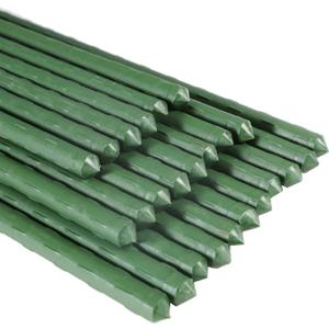 Garmeinea Garden Stakes 24 Inches Plastic Coated Steel Plant Stakes for Growing Climbing Plants, Pack of 25