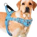 ADVENTUREMORE Dog Harness for Medium Dogs No Pull, Sport Dog Halter Harness Adjustable Reflective Dog Vest Escape Proof Dog Harness with Easy Control Front Clip Handle for Training Walking M Blue