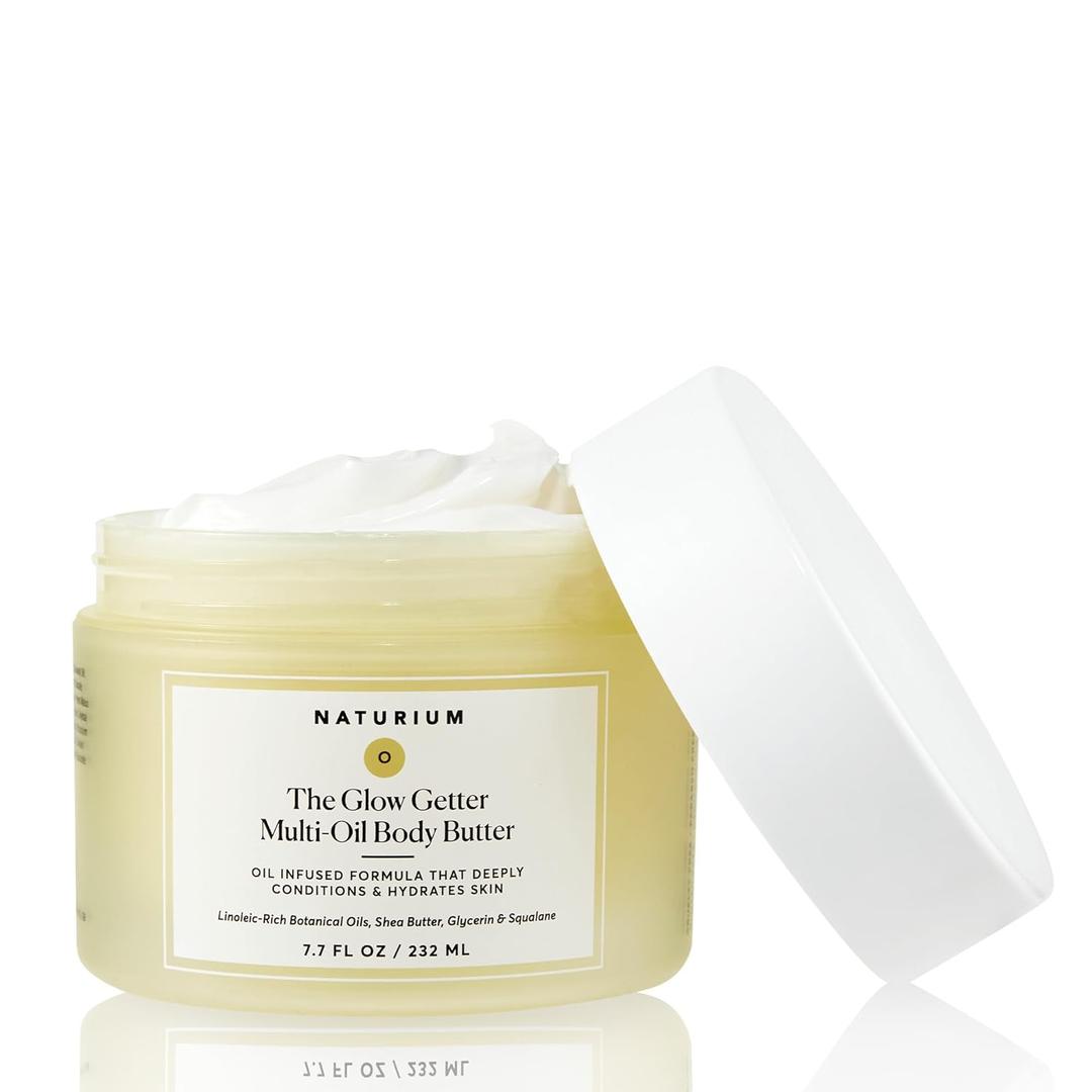 Naturium The Glow Getter Whipped Multi-Oil Body Butter, Firming Cream & Body Moisturizer with Shea Butter, 7.7 fl oz